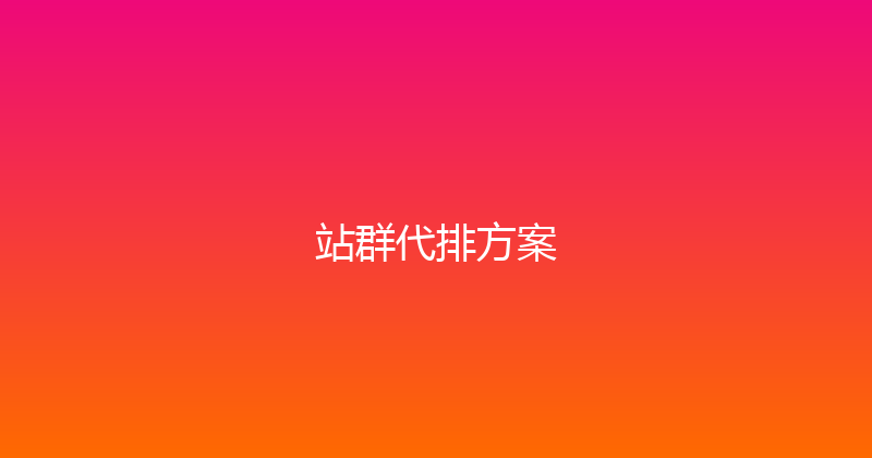 站群代排方案 封面图