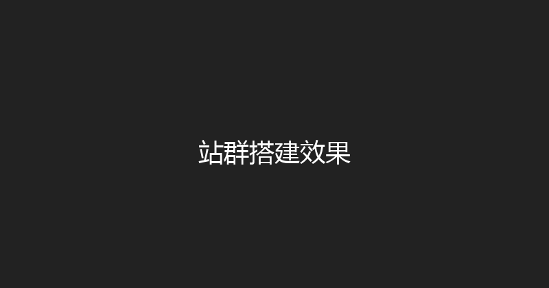 站群搭建效果 封面图
