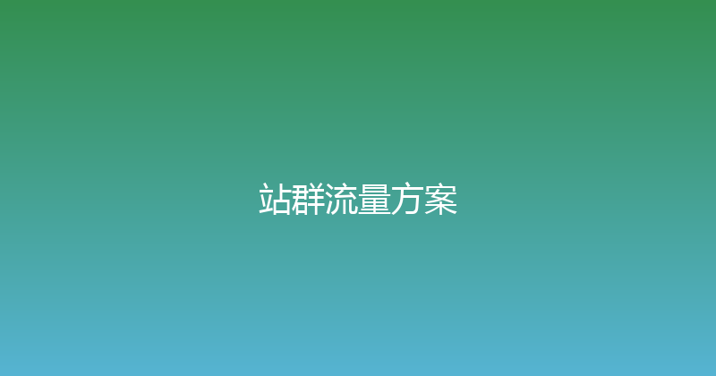 站群流量方案 封面图
