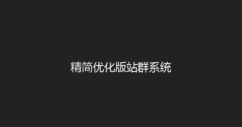 精简优化版站群系统 封面图