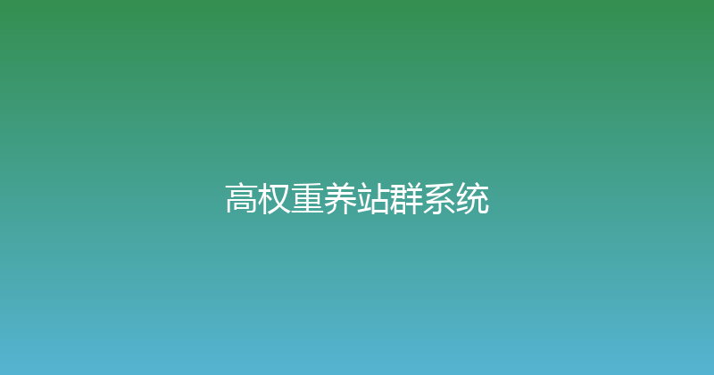 高权重养站群系统 封面图